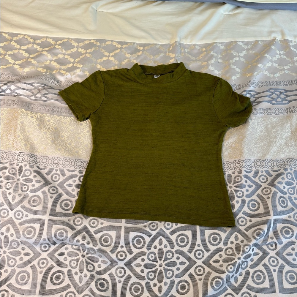 Olive Green Short Sleeve Top